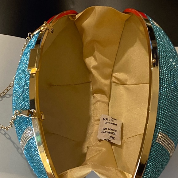 Cute blue crystal bling purse or clutch bag - Picture 3 of 5